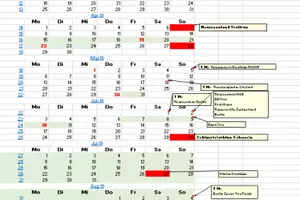 Saisonplanung Kalenderübersicht